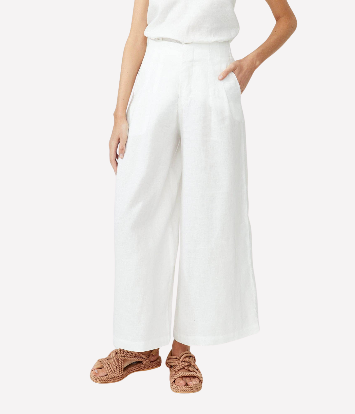 Culotte Linen Pant in White