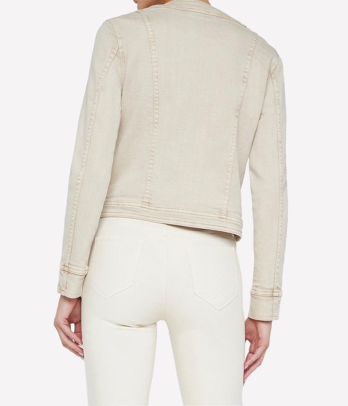 Yari Collarless Jacket in Biscuit