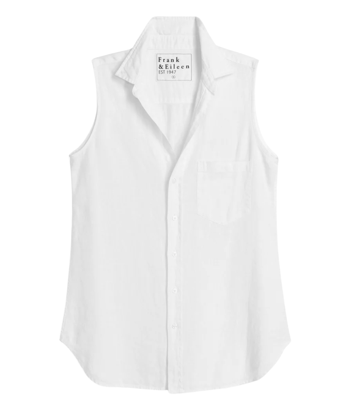 Finley Linen Sleeveless Button Up In White