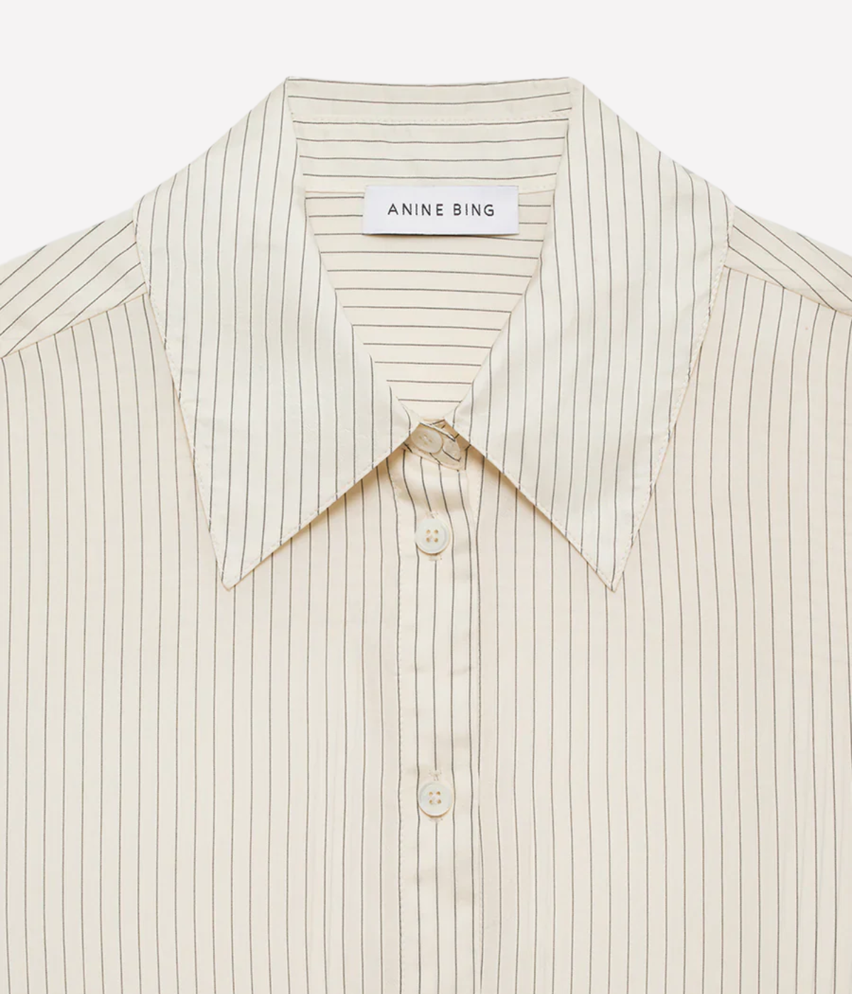 Bridget Shirt in Ivory Black Pinstripe