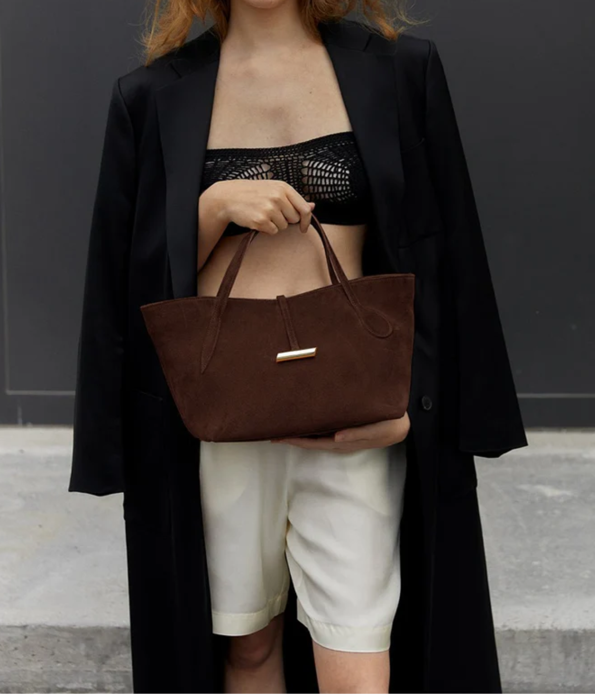 Petite Penne Tote in dark brown