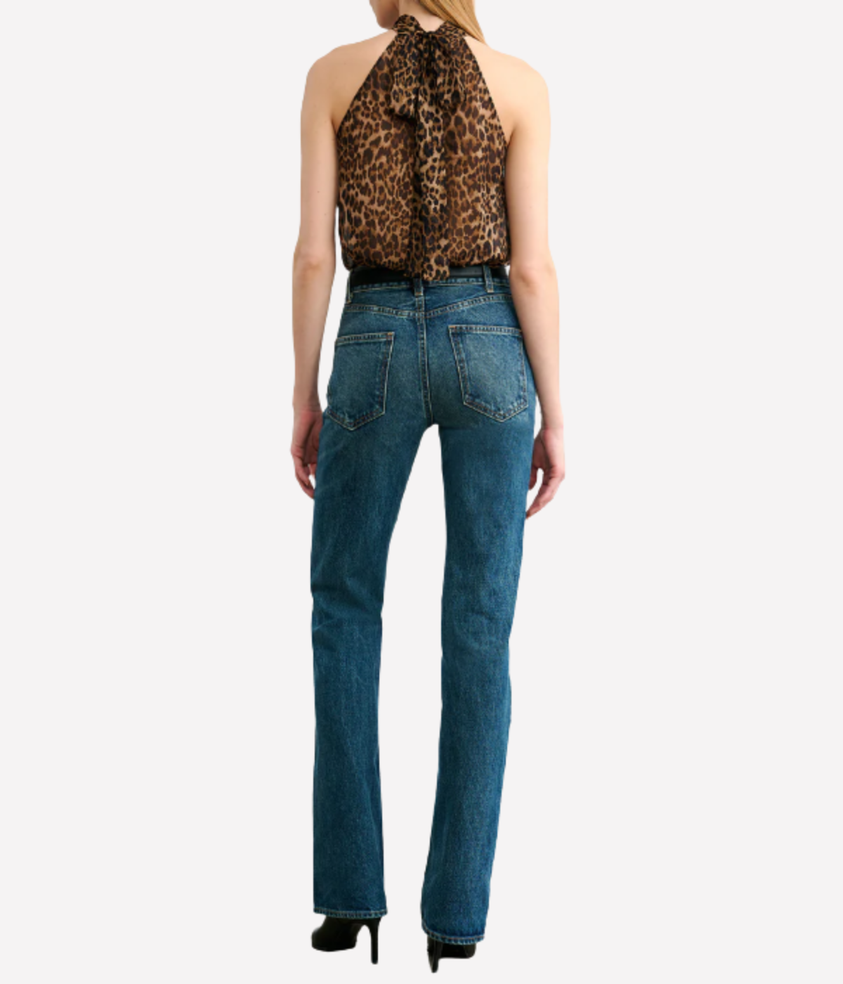 Alla Halterneck Top in Vintage Leopard