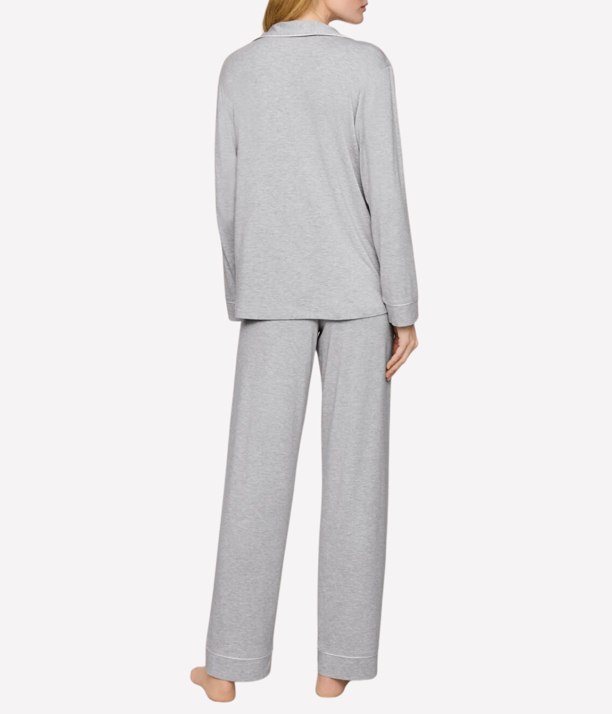 Gisele Long PJ Set in Heather Grey and Sorbet Pink