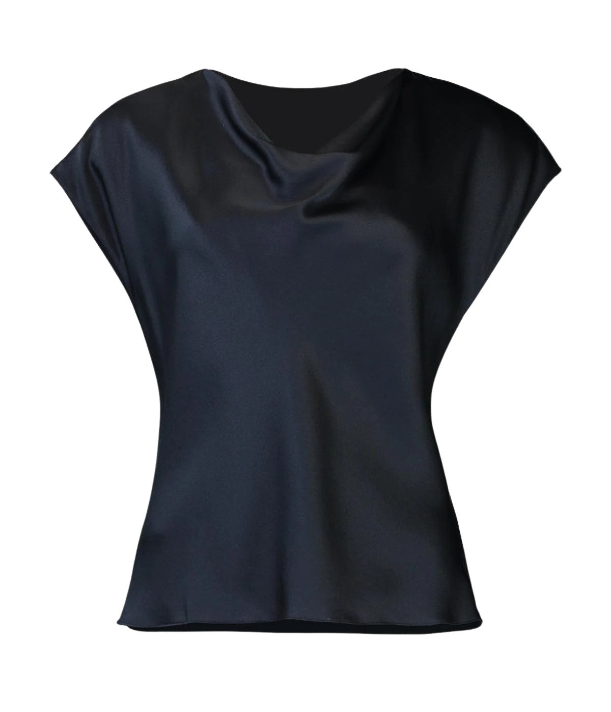 Cowl Neck Cap Sleeve Blouse Top in COASTAL
