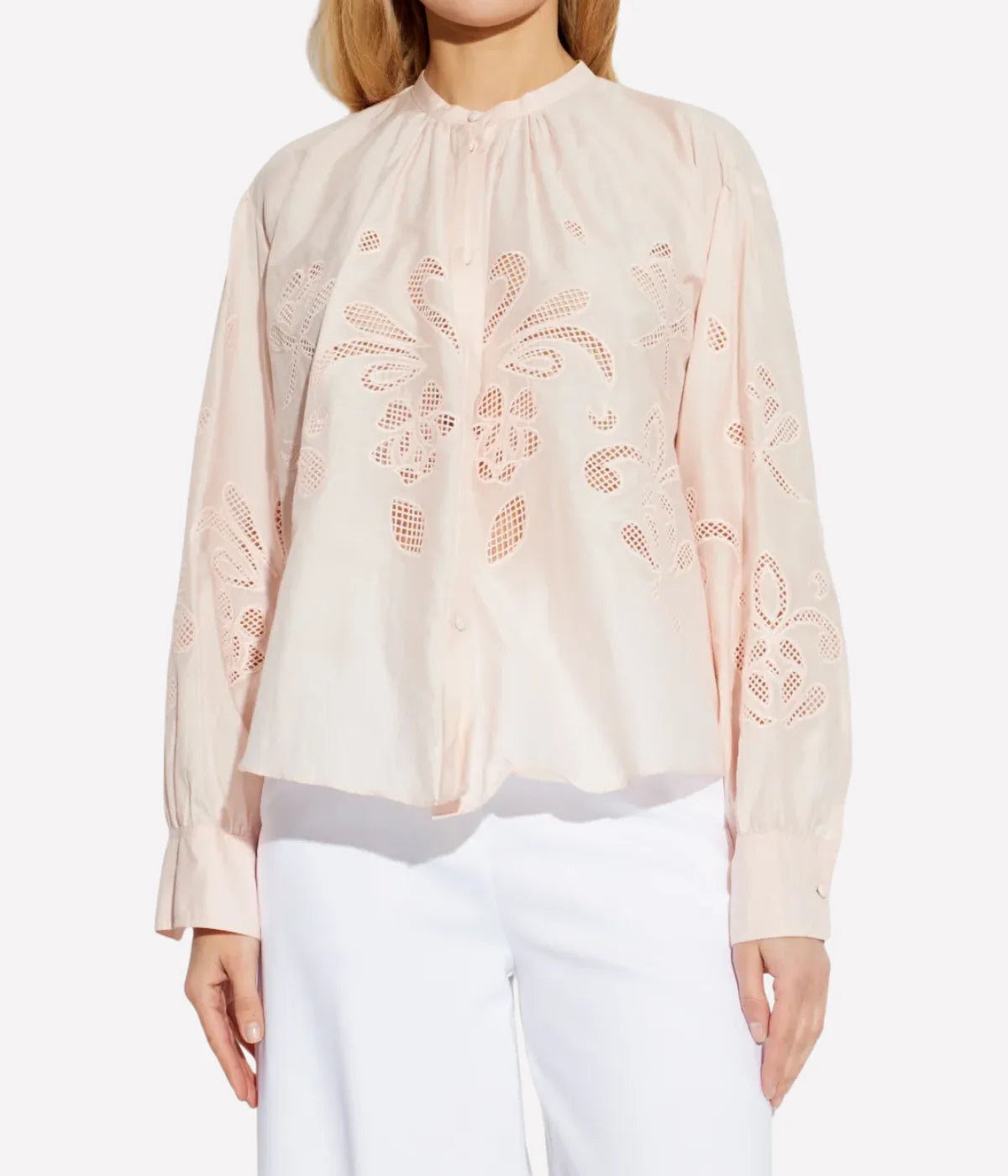 Lunamaris Embroidery Voile Bohemian Shirt In Peonia