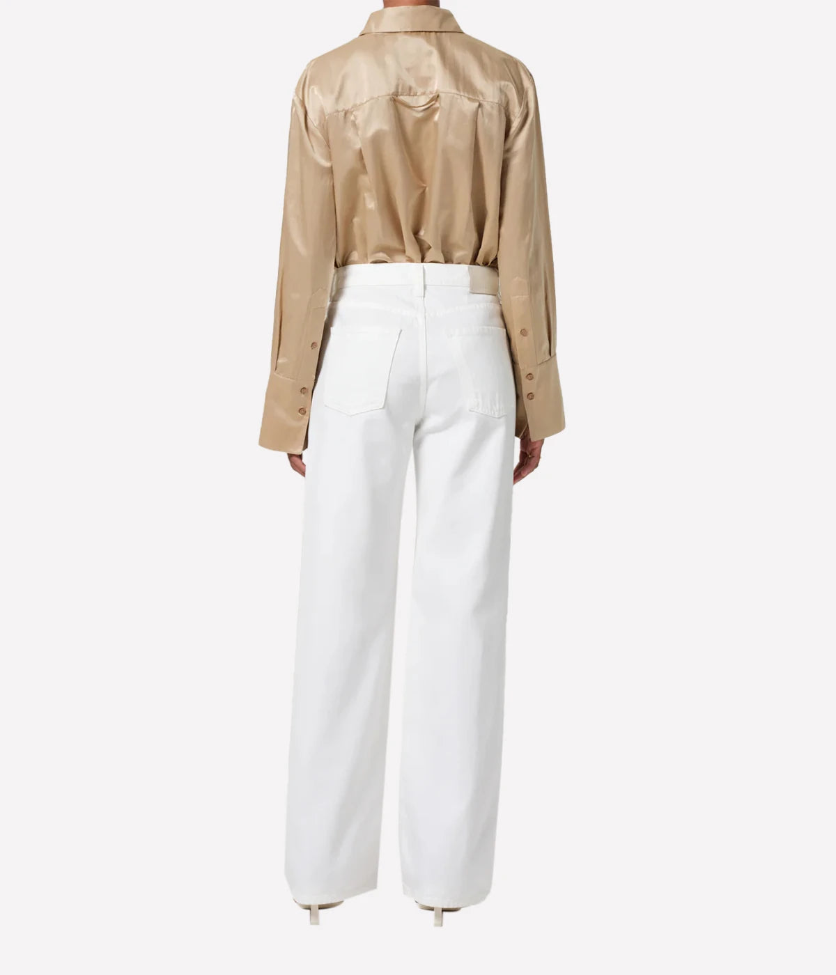 Citizens of Humanity Annina Jean in Soft White – Full-length back view on model highlighting relaxed wide-leg silhouette and high-rise fit.