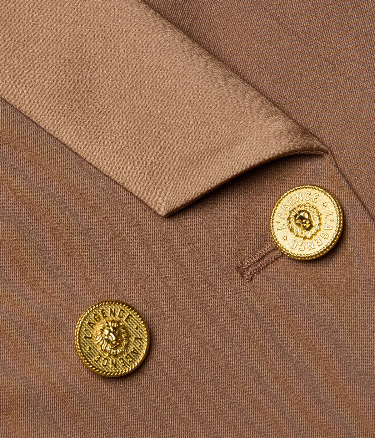 Imogen Satin Lapel Blazer in Cinnamon Swirl