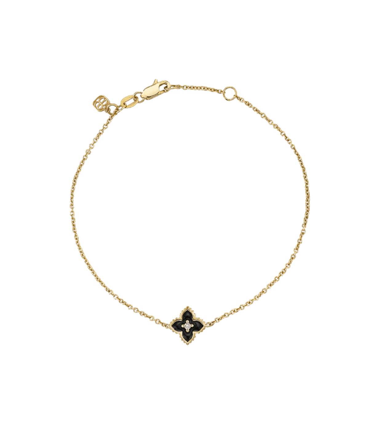 Moroccan Flower Bracelet Black In 14K Yellow Gold