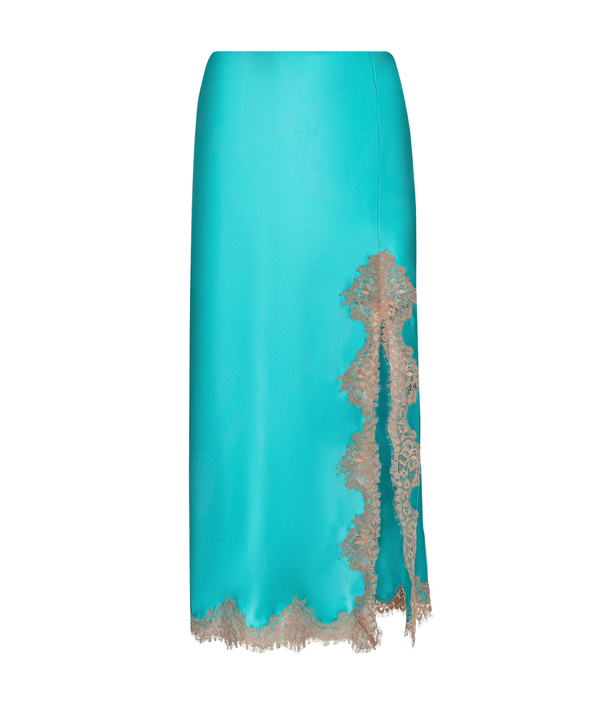 Tico Lace Midi Skirt In Cyan Cappuccino