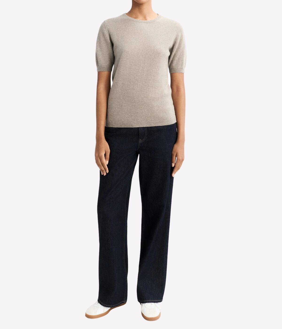 Short Sleeve Crewneck in Greige
