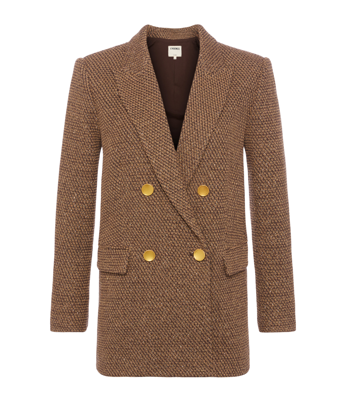 Riva Knit DBL Breasted Blazer in Hot Fudge Cinnamon