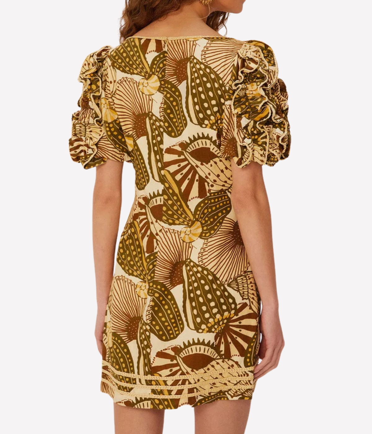 Short Sleeve Dress in Shell Mix Camel
