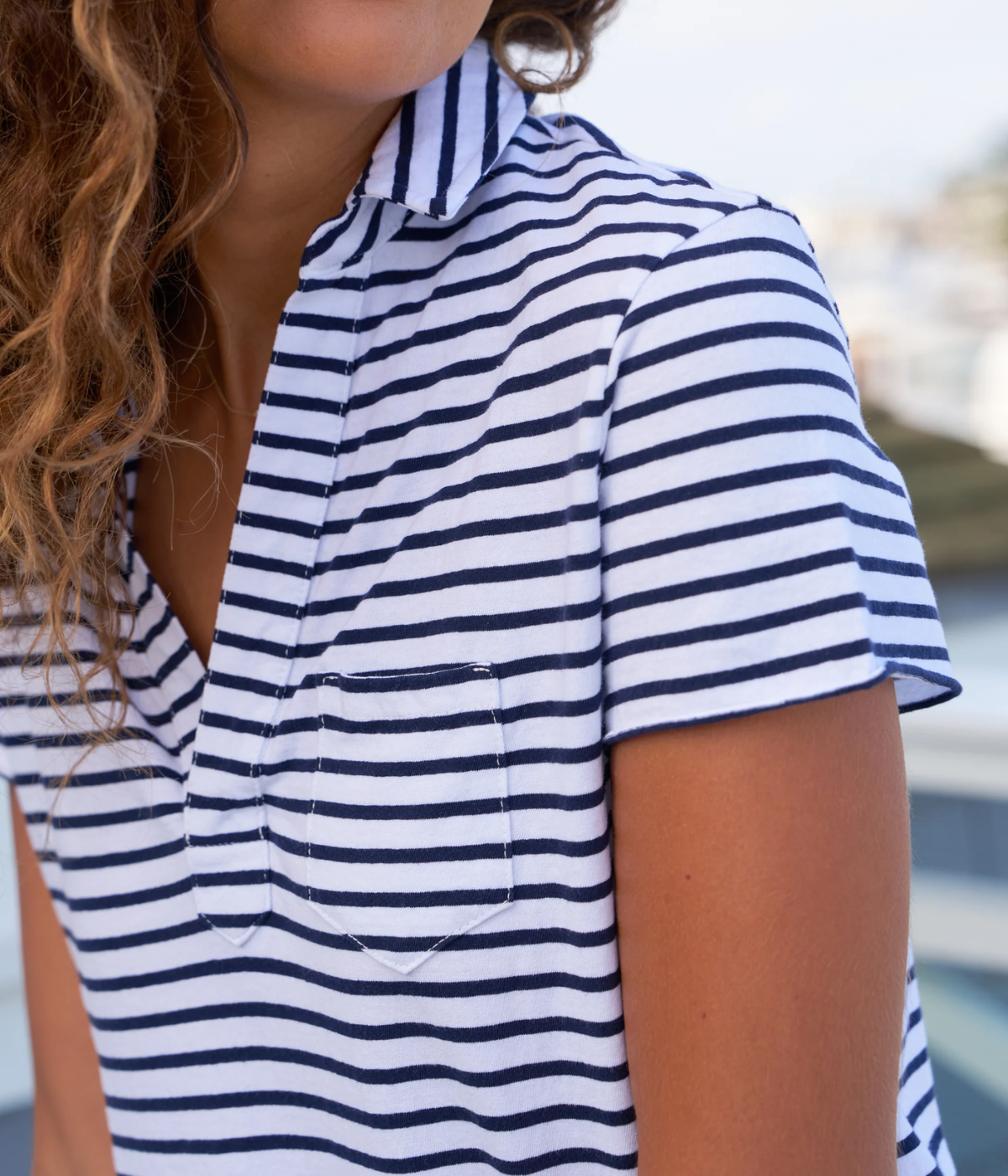 Charlotte Perfect Polo in White British Royal Navy
