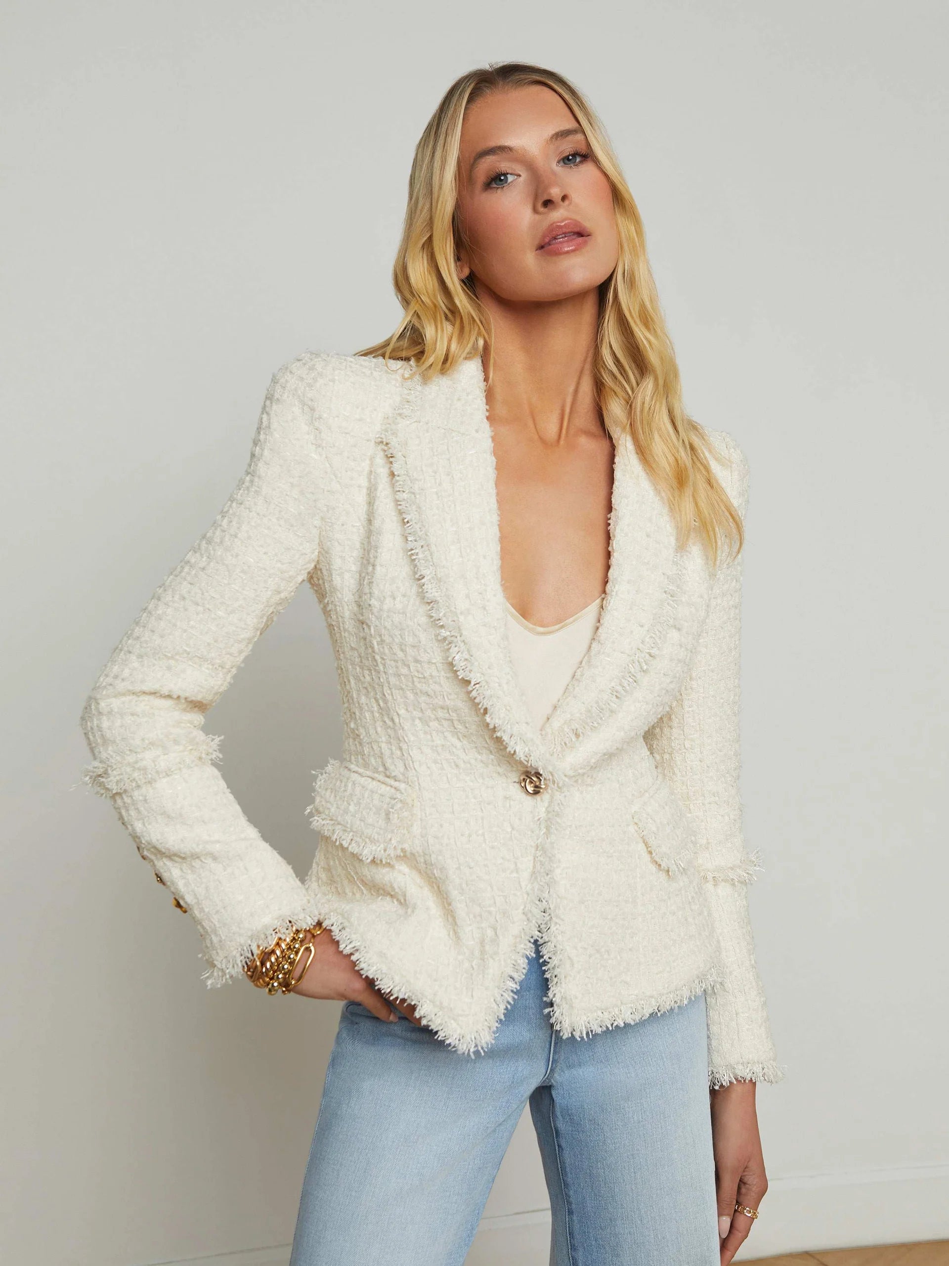 Kaisley Blazer in Vintage White