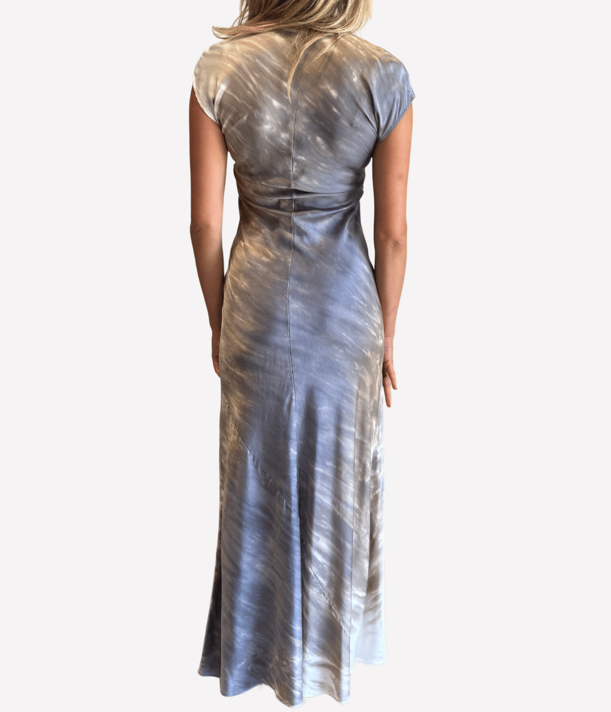 Cap Sleeve Maxi Dress in Sand Dye Moon Grey