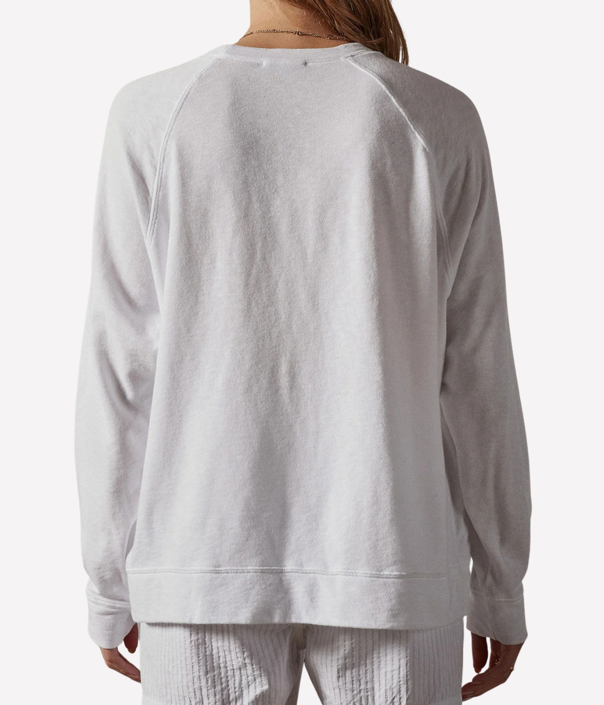 French Terry Relaxed Sweatshirt in WHITE