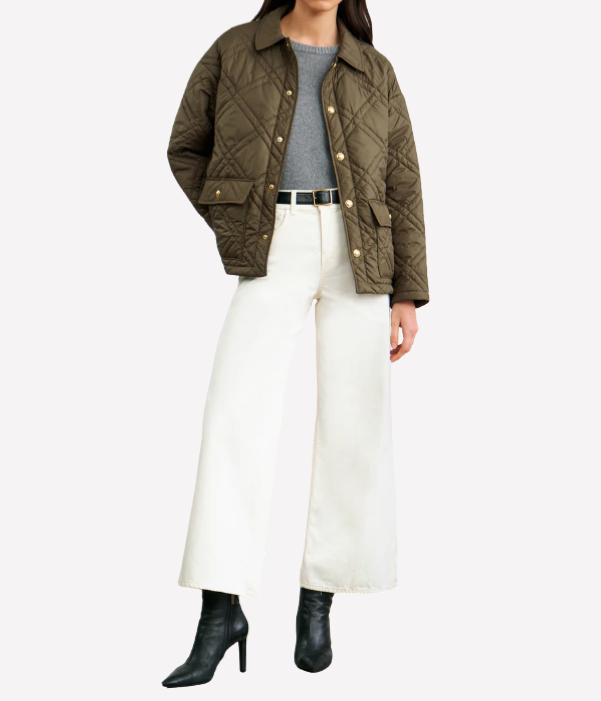 Helah Quilted Parka in Army Green