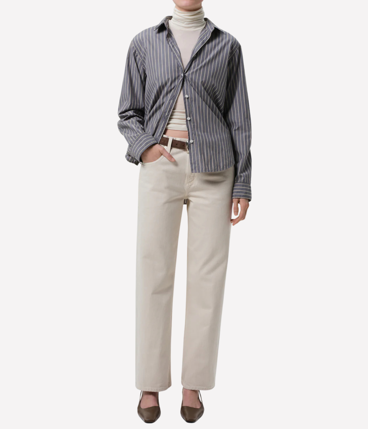 Lindz Low Rise Easy Straight Jean in Almondette