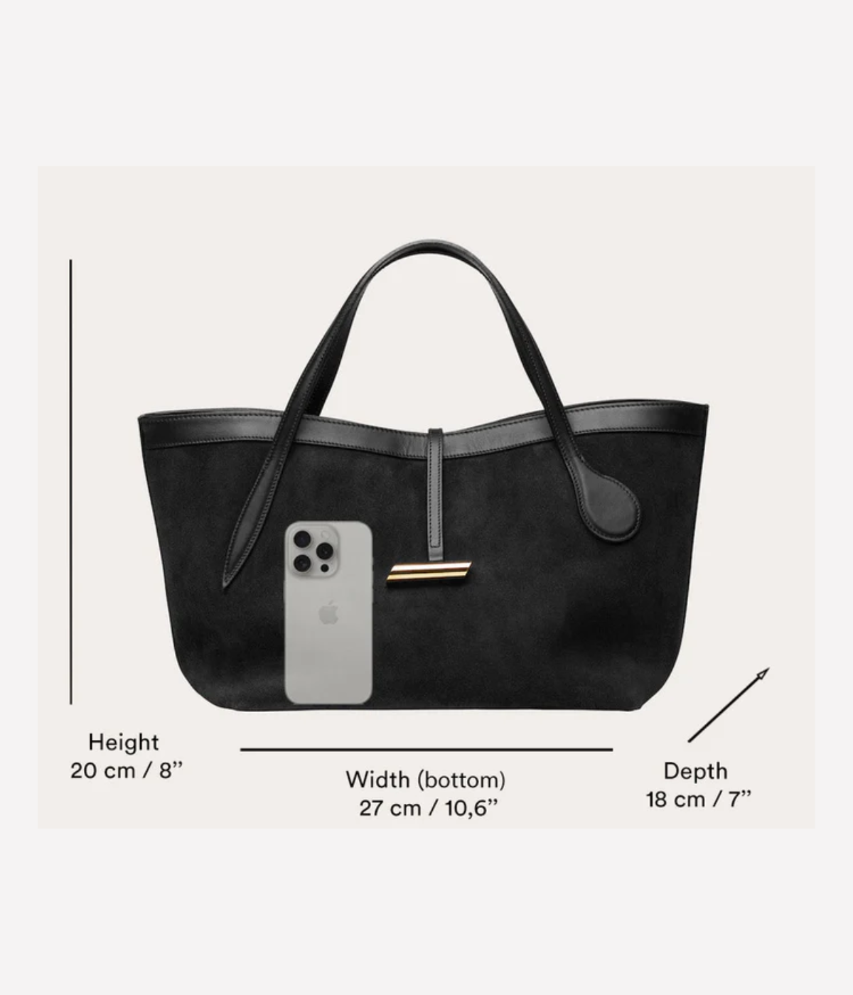 Petite Penne Tote in dark brown