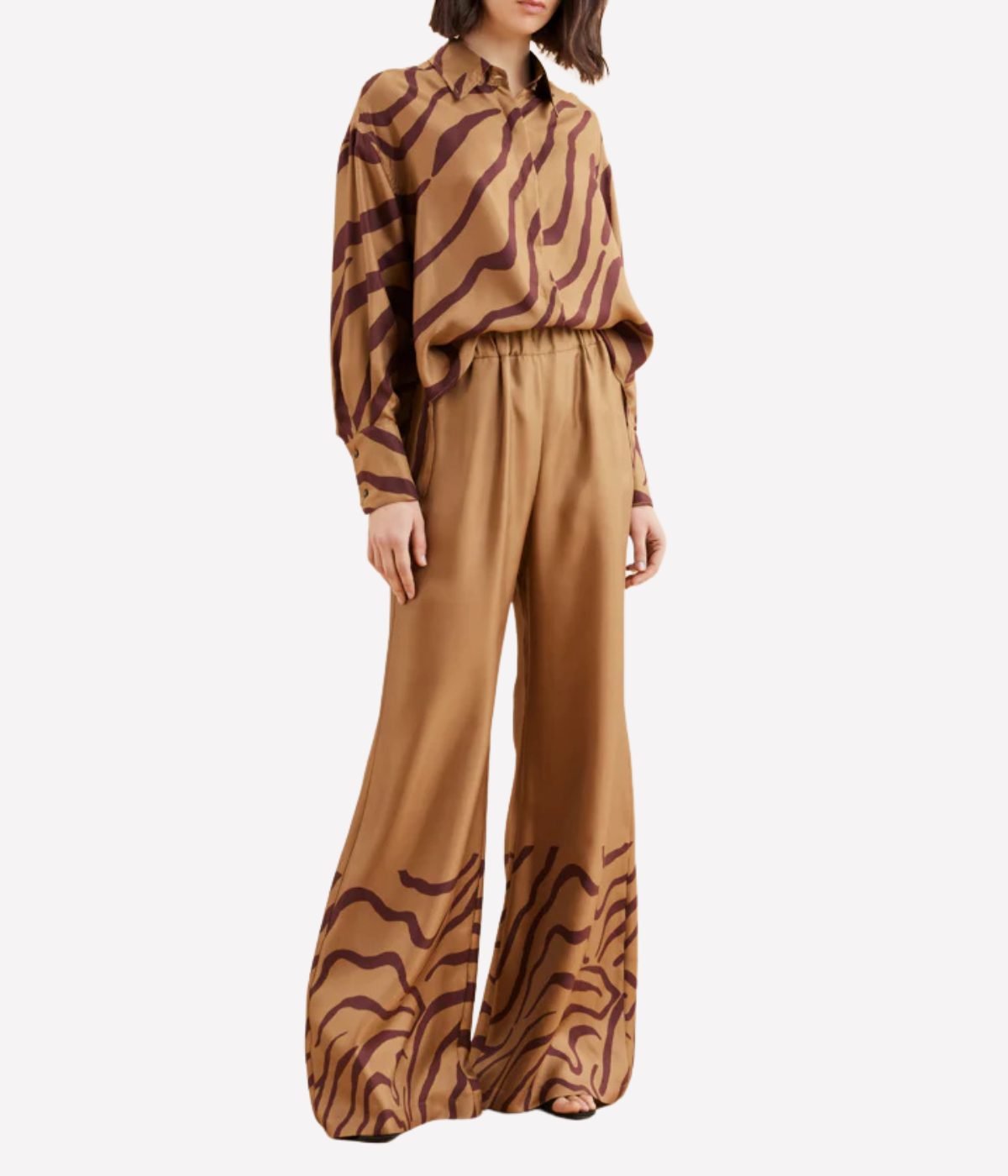 Sofia Pant in Zebra Beige Bordeaux