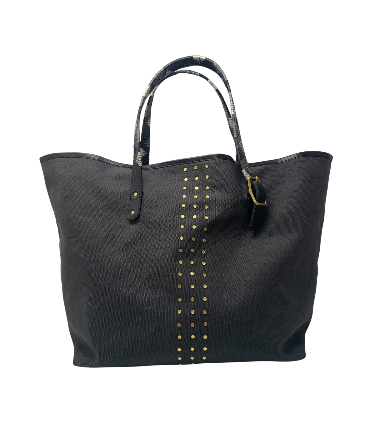 Stud Canvas Tote In Charcoal