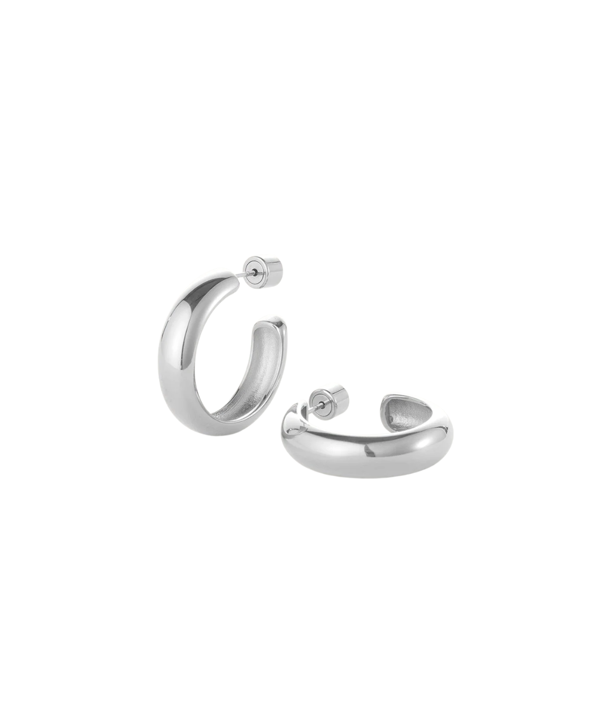Medium Staple Hoops in SILVER