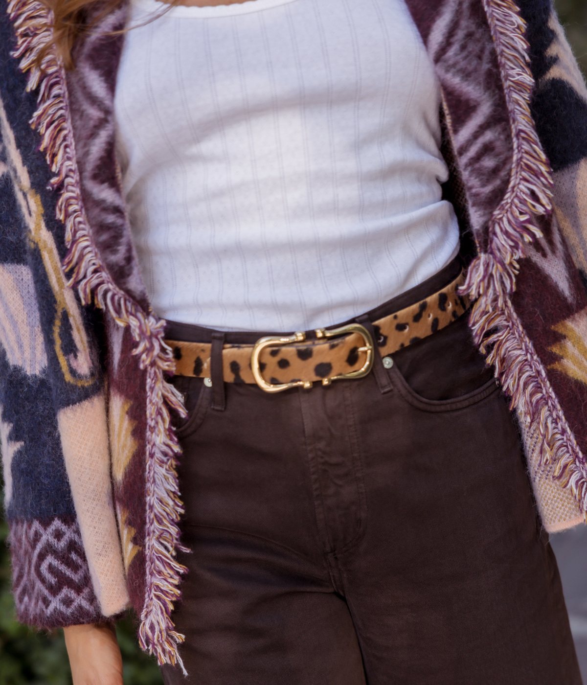 Baby Gold Nicky X Belt in Leopard