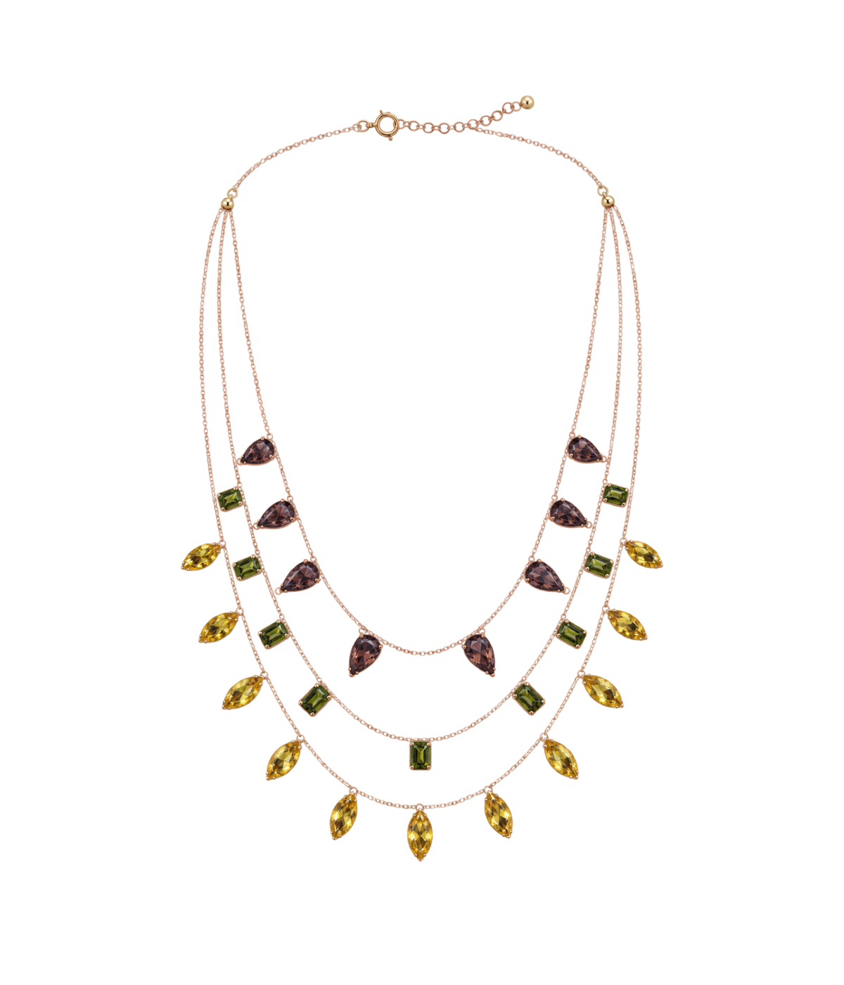 Layered Crystal Necklace in Multi