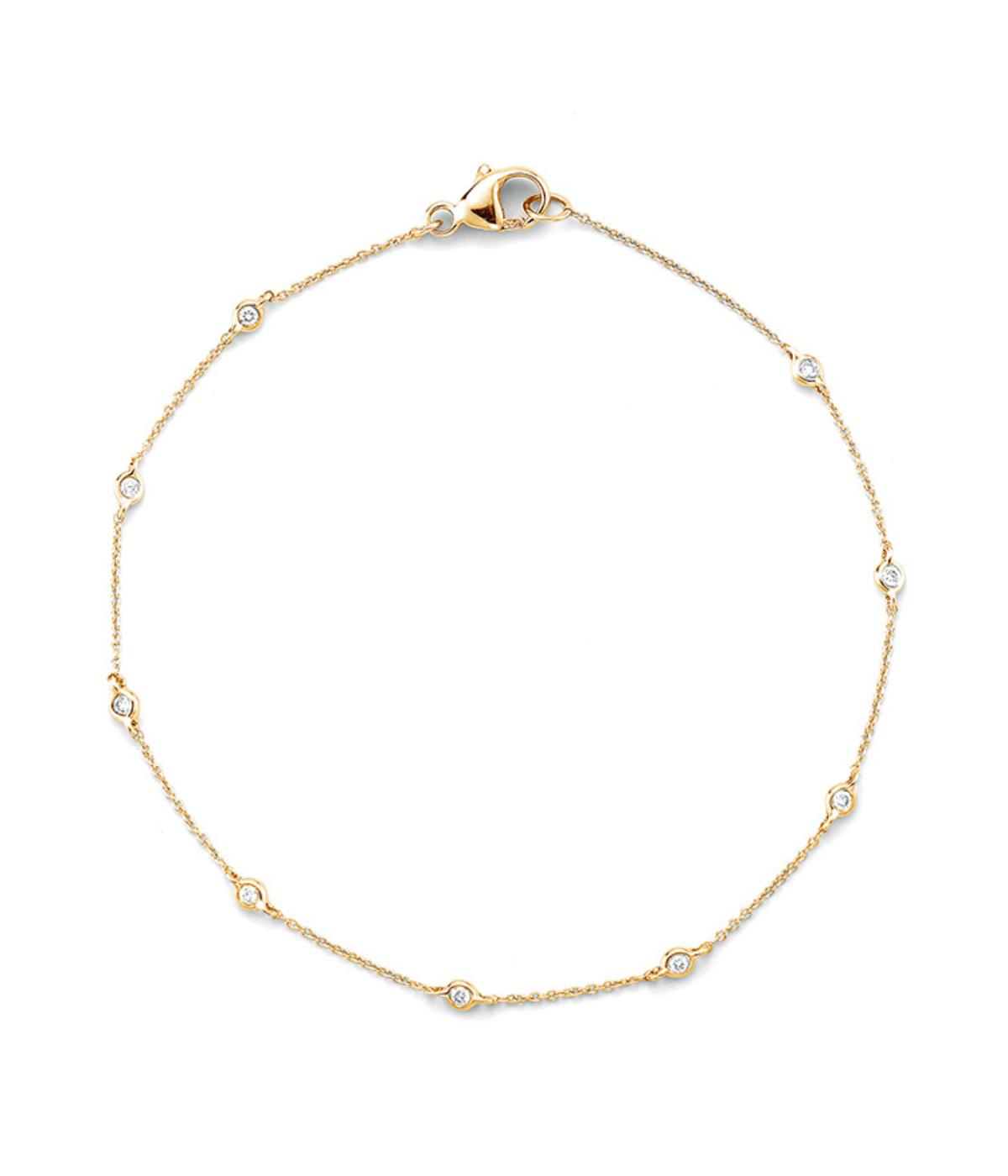 Lulu Jack Single Bezel Bracelet in 14k Yellow Gold