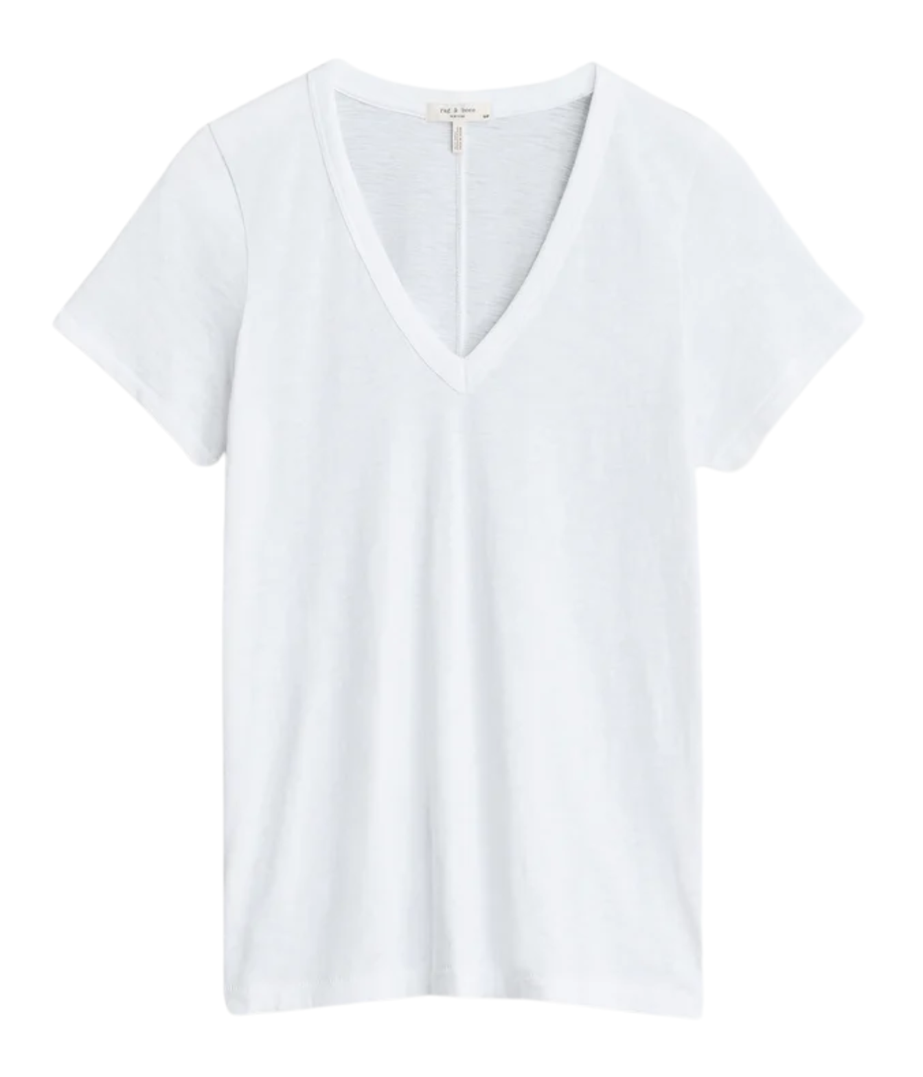 The Slub V T Shirt in Bright White