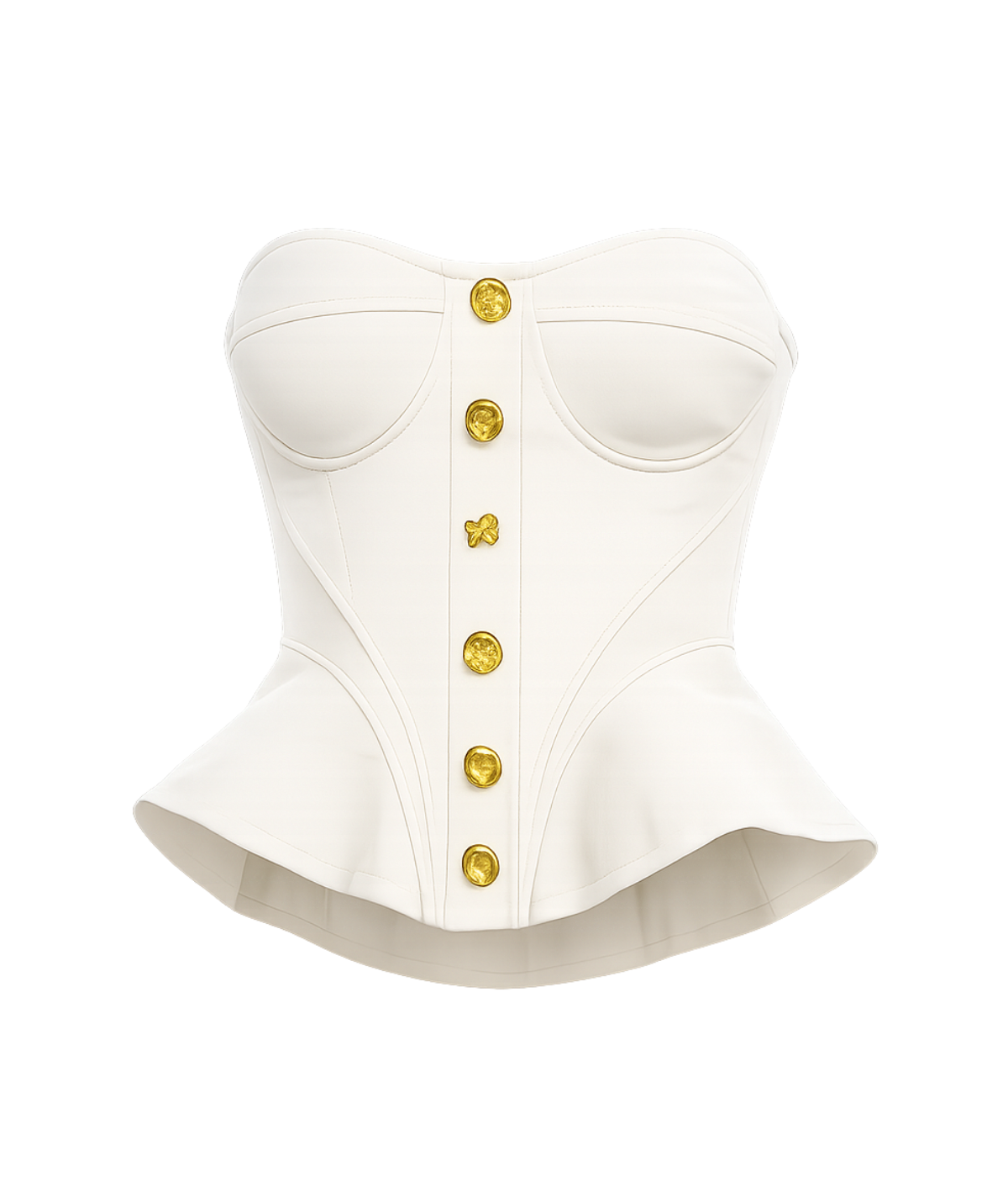 Anna Structured Peplum Corset In Ivory