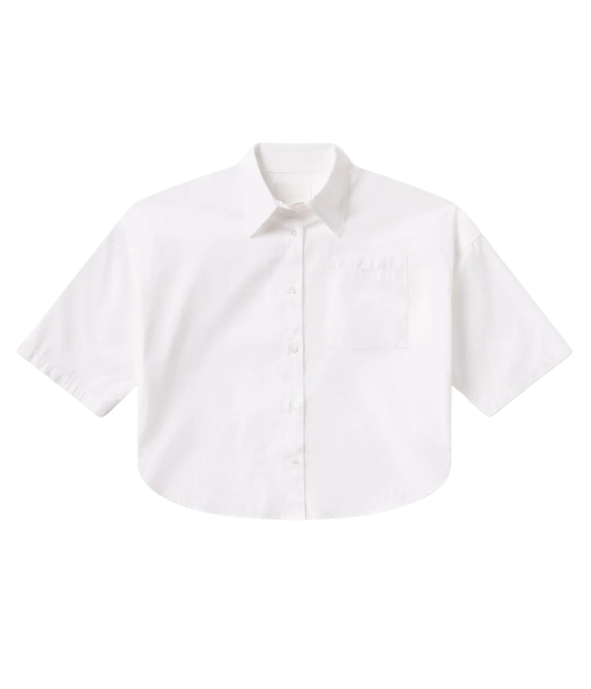 Frances Cropped Shirt in Optic White