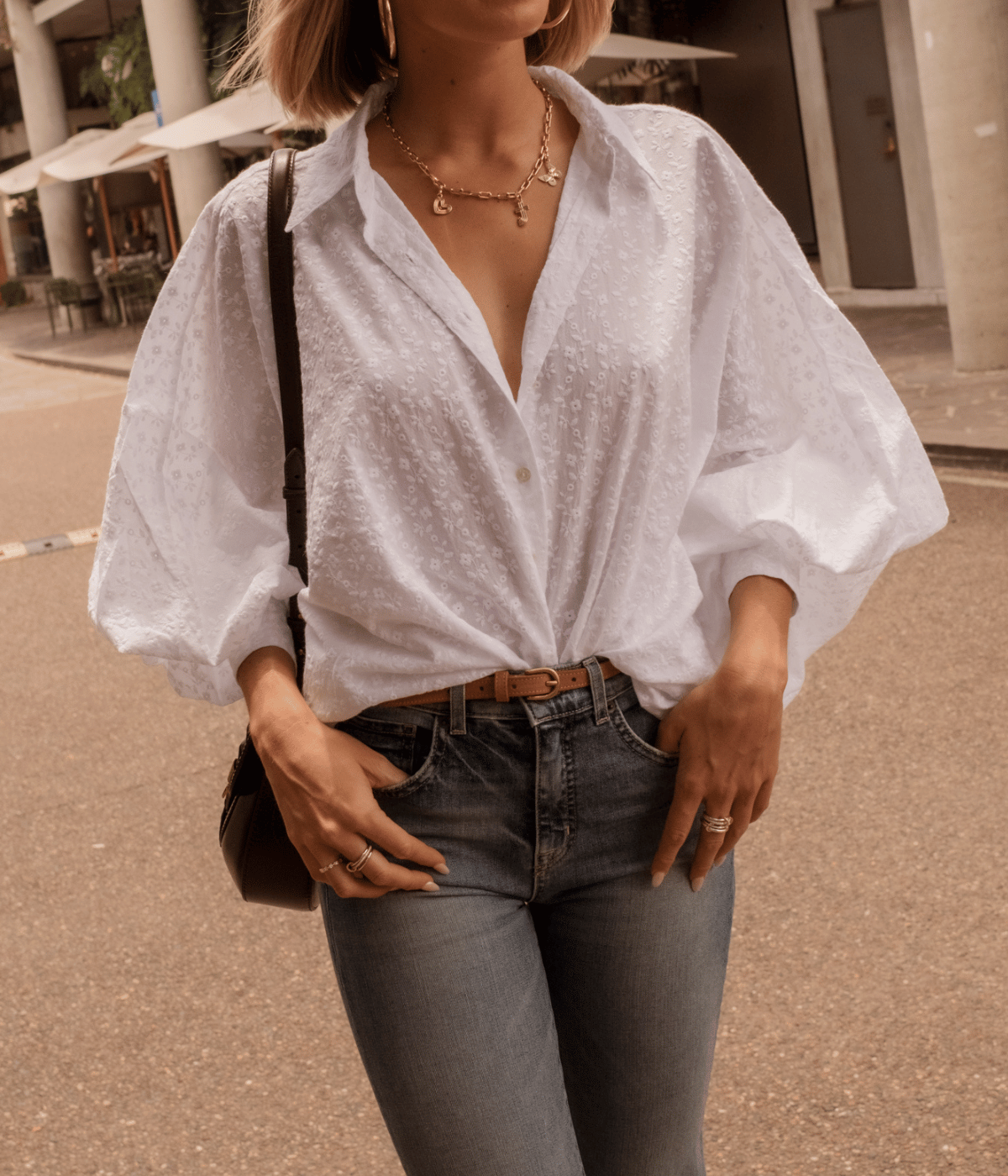 Satchi Shirt Embroidered in White