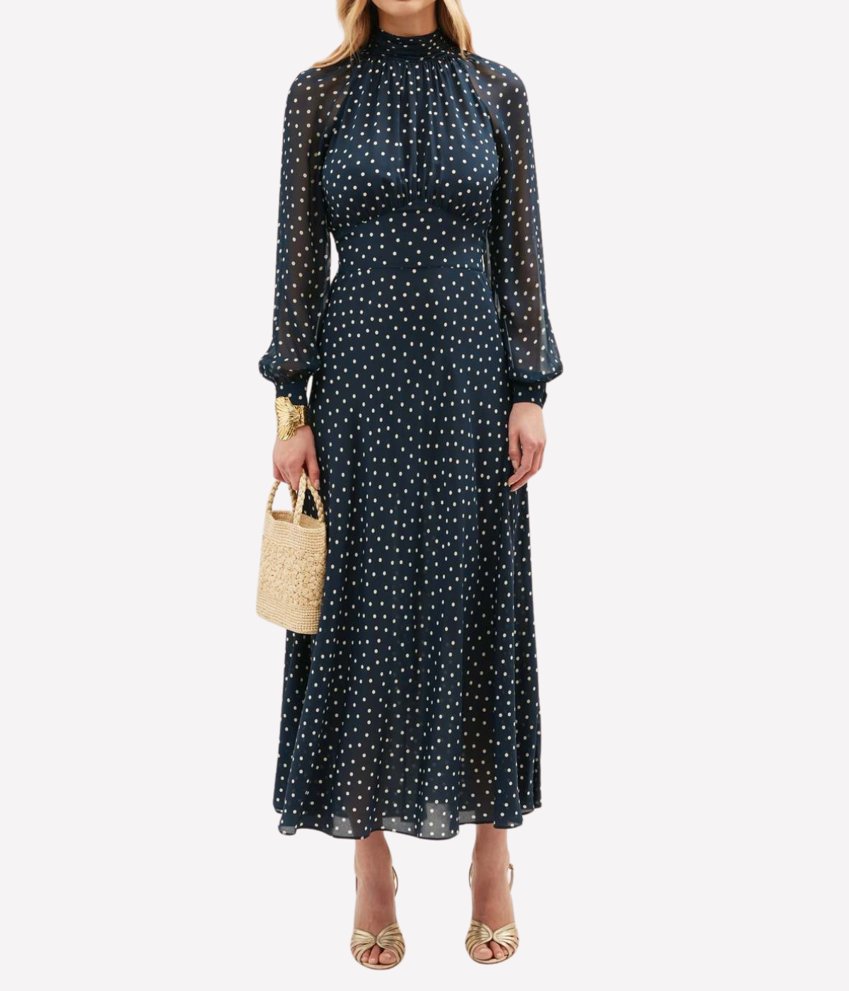 Paige Dress in Layal Dot Navy
