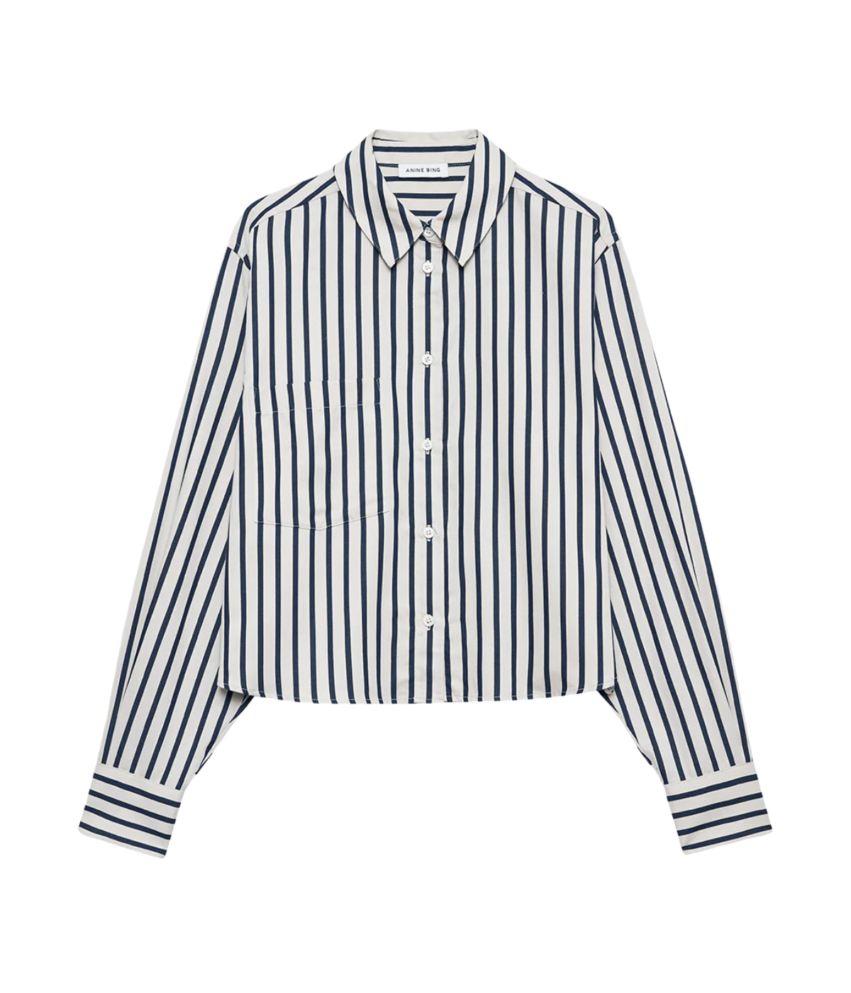 Essie Cropped Shirt in Maritime Stripe