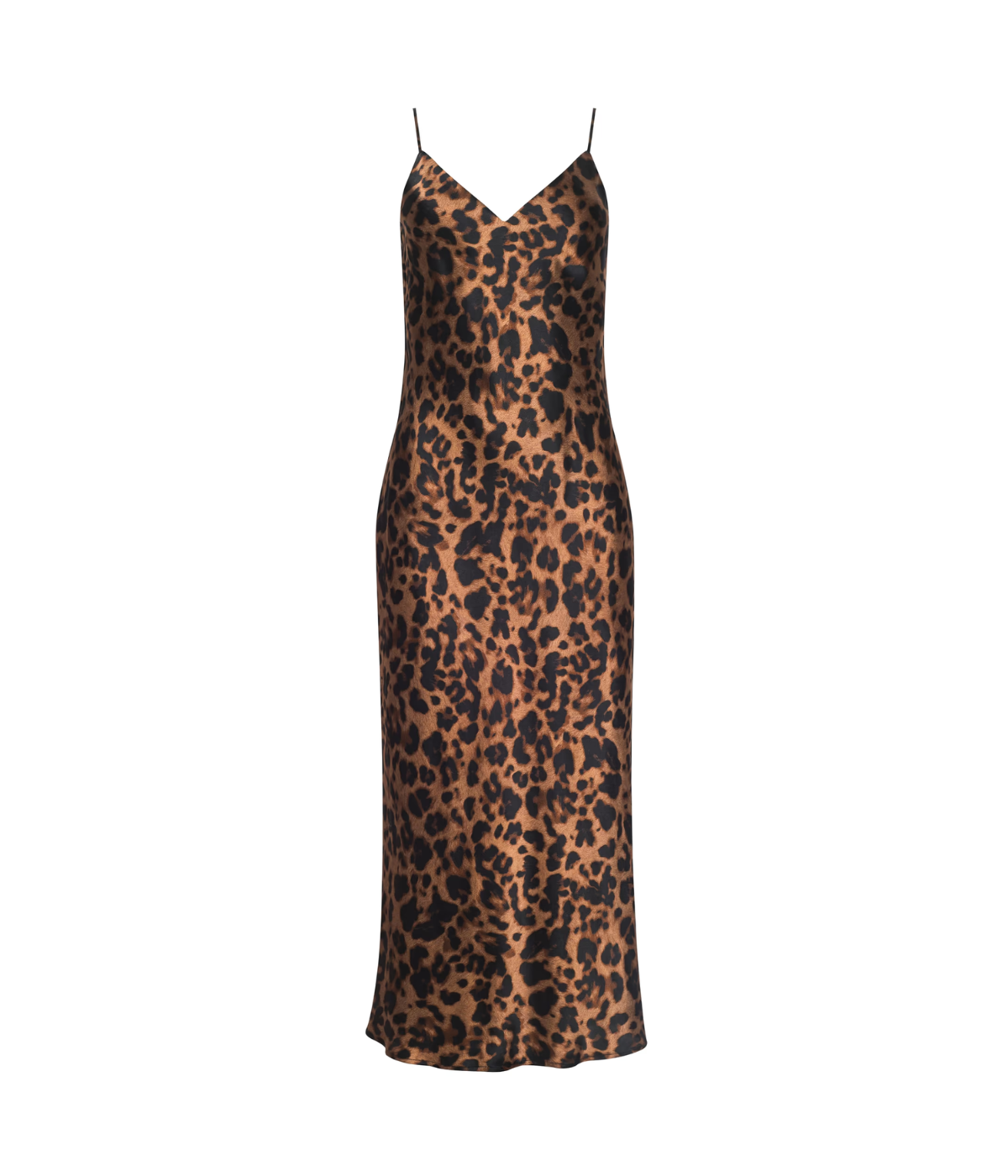 Seridie Midi Dress in Brown Multi Leopard