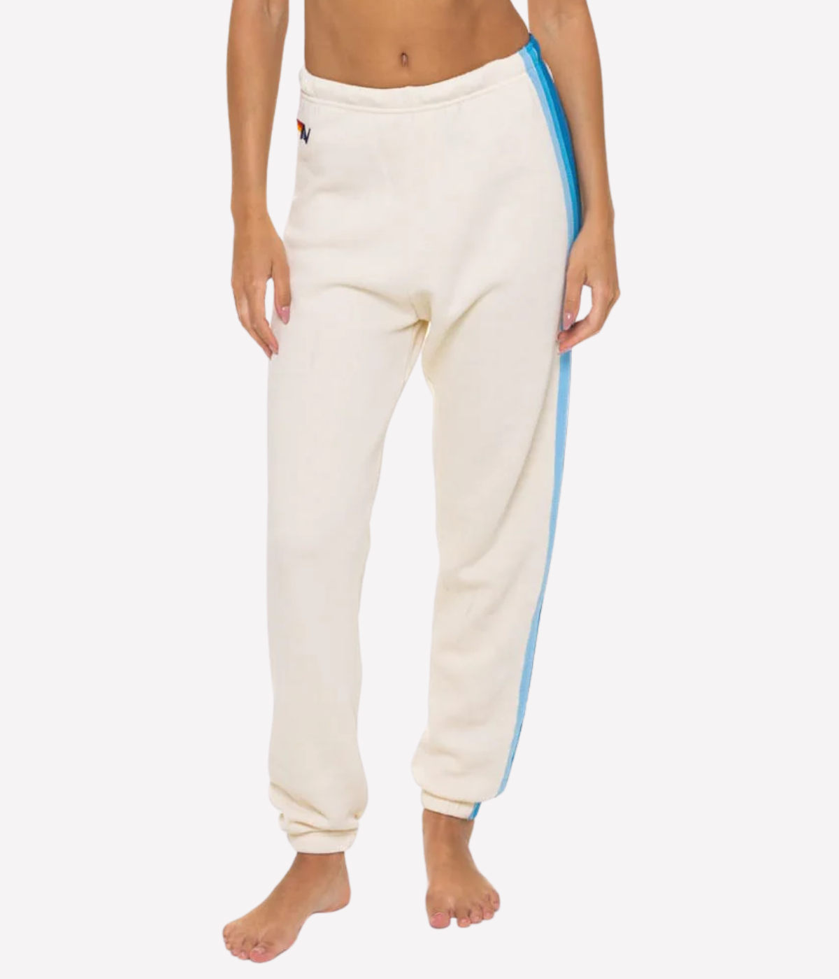 5 Stripe Sweatpants in Vintage White & Blue