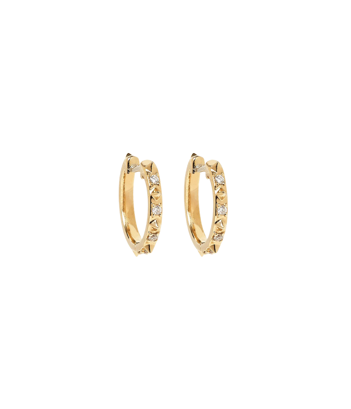 Micro Guiding Light Hoop Earrings in White Diamond
