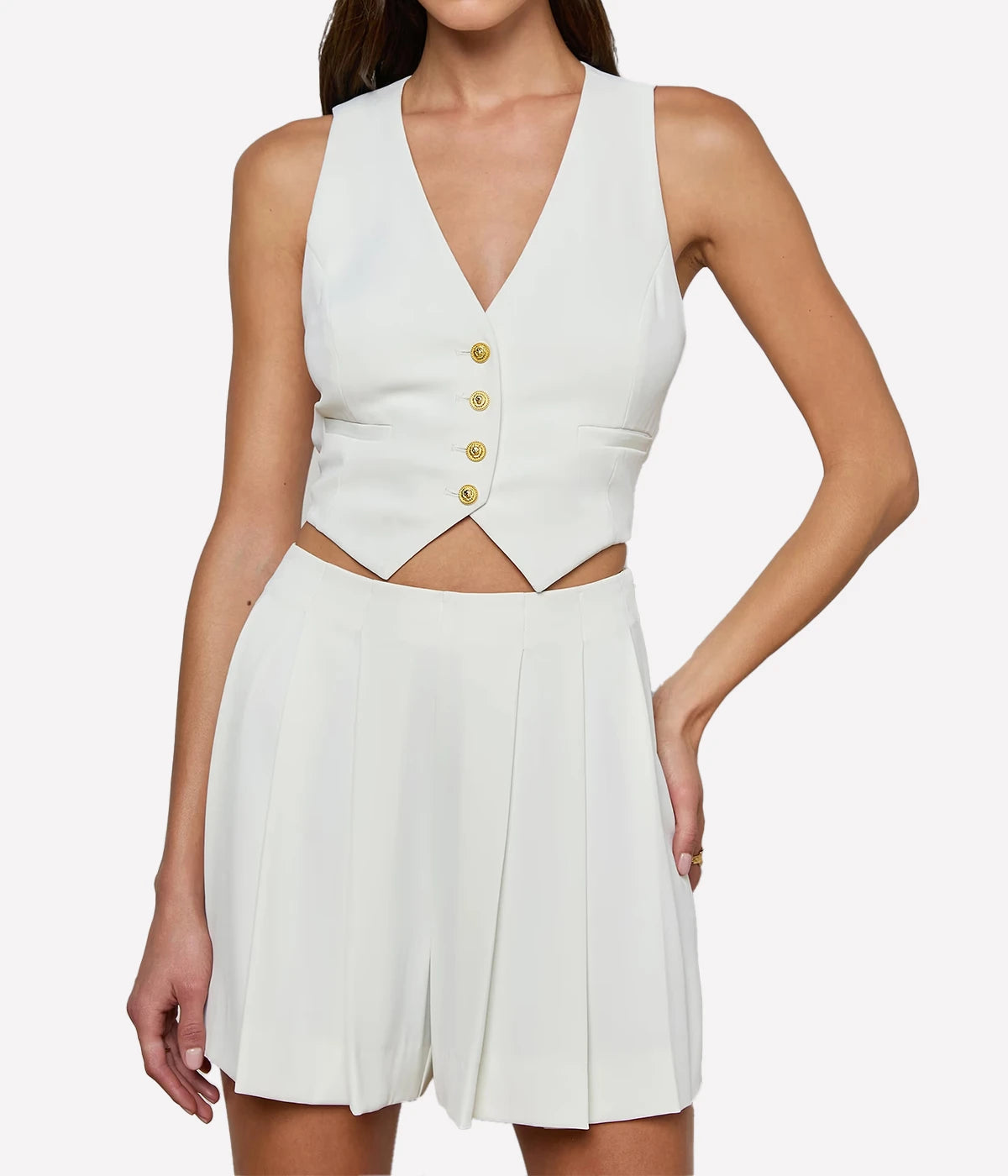 Jianna Short Vest In Ivory