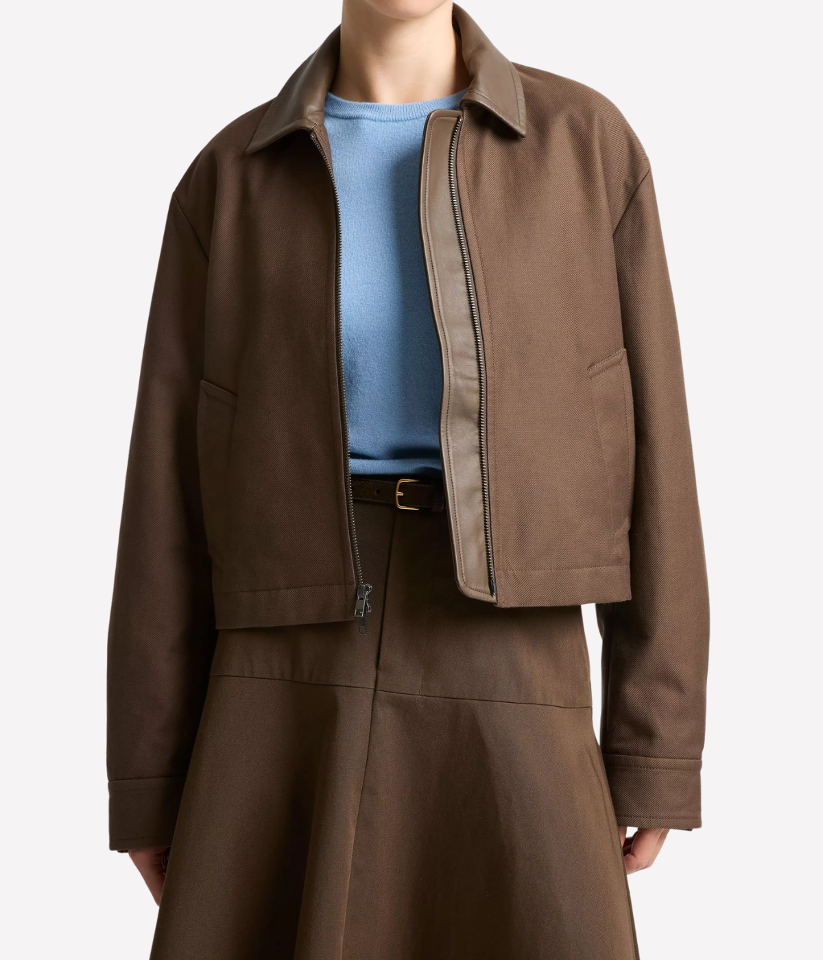 Casual Twill Jacket In Willow