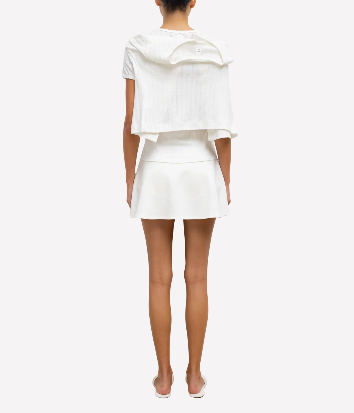 Pointelle Slim Fit Tee in White