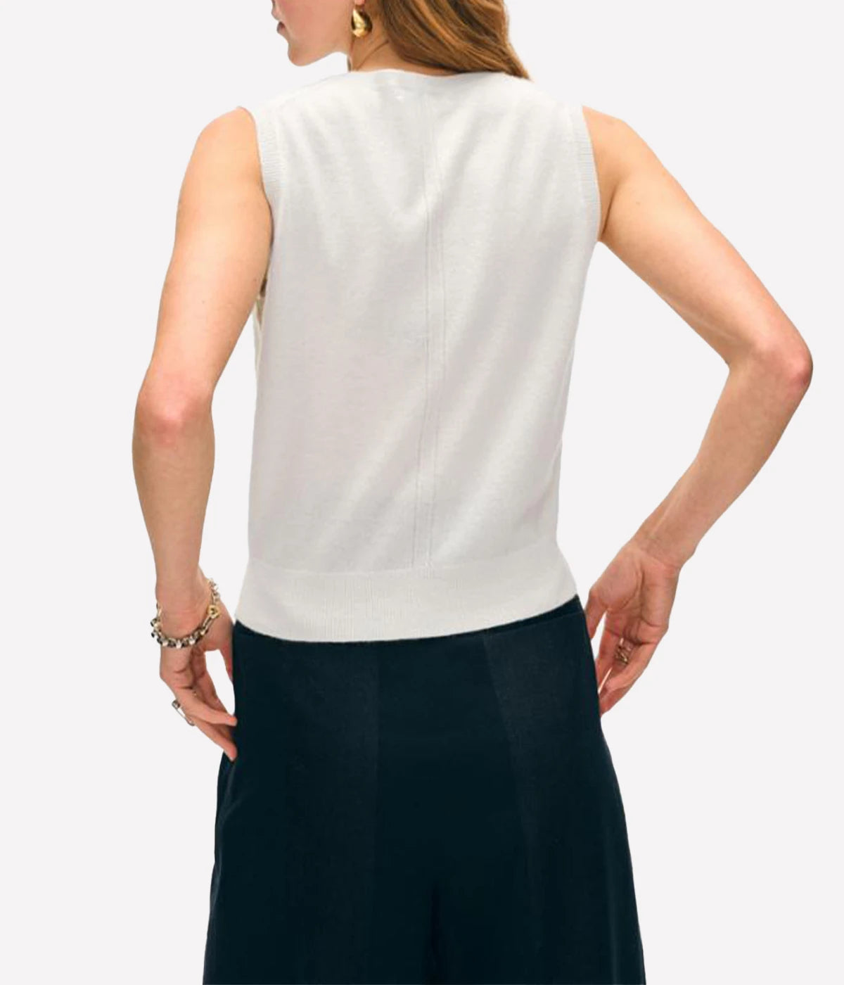 Cashmere Shell Tank in Soft White