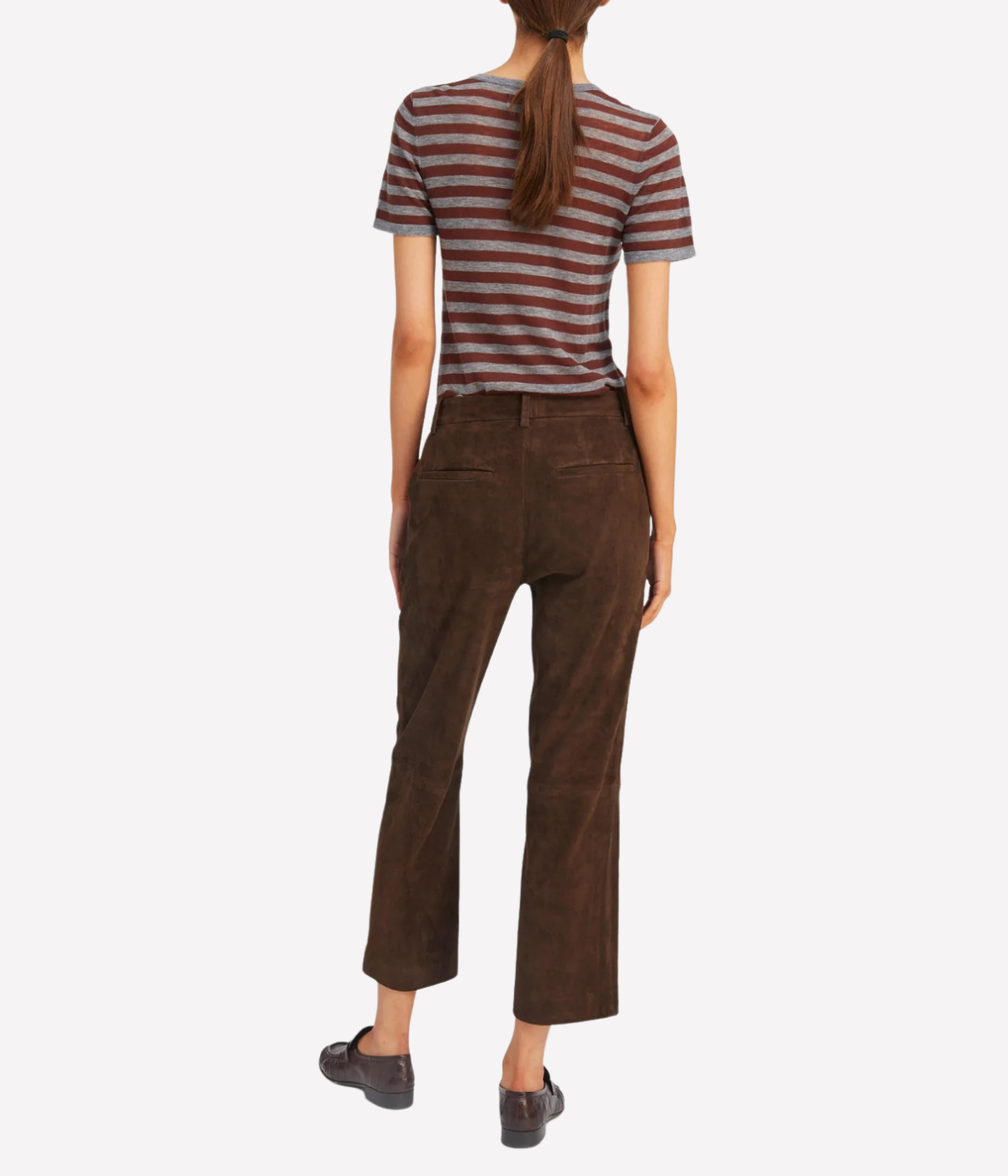 Cropped Baggy Trousers In Americano