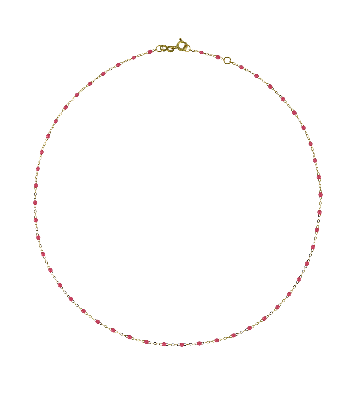 Classic Gigi 42cm Necklace in 18K Yellow Gold & Neon Pink