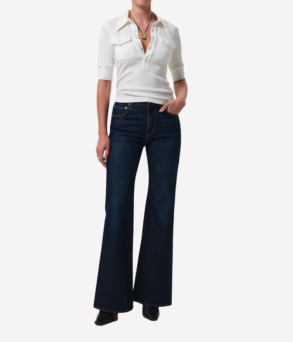 Kimberly 70s Flare Jean in Madison