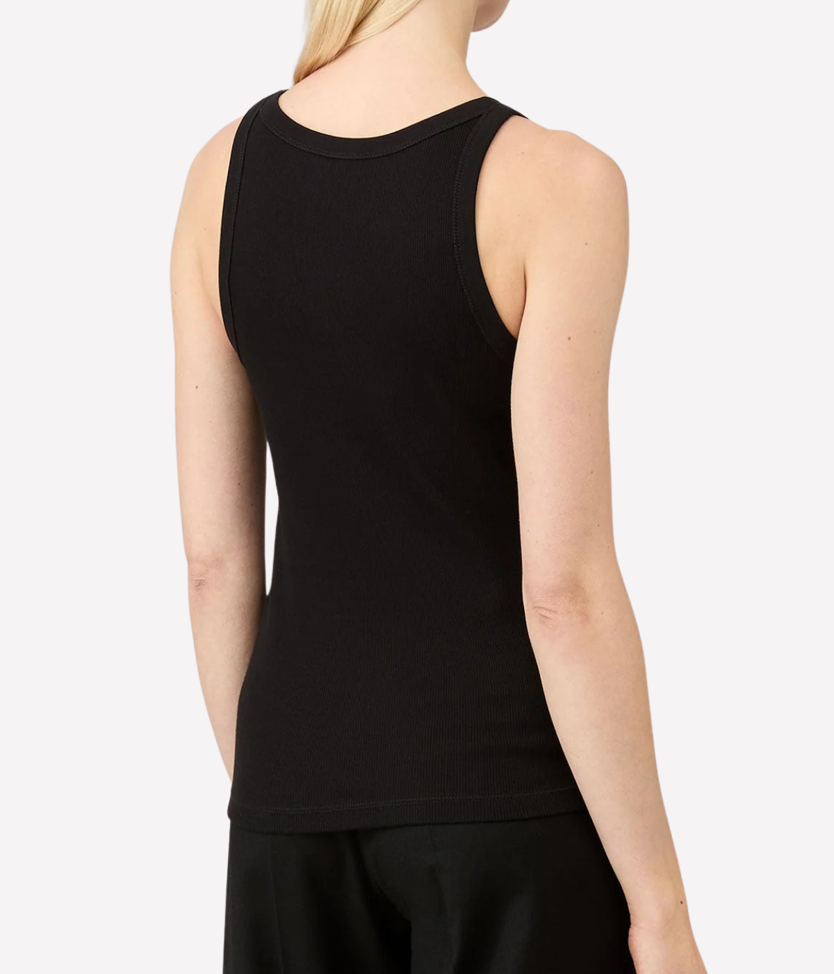 Rib Vest in BLACK