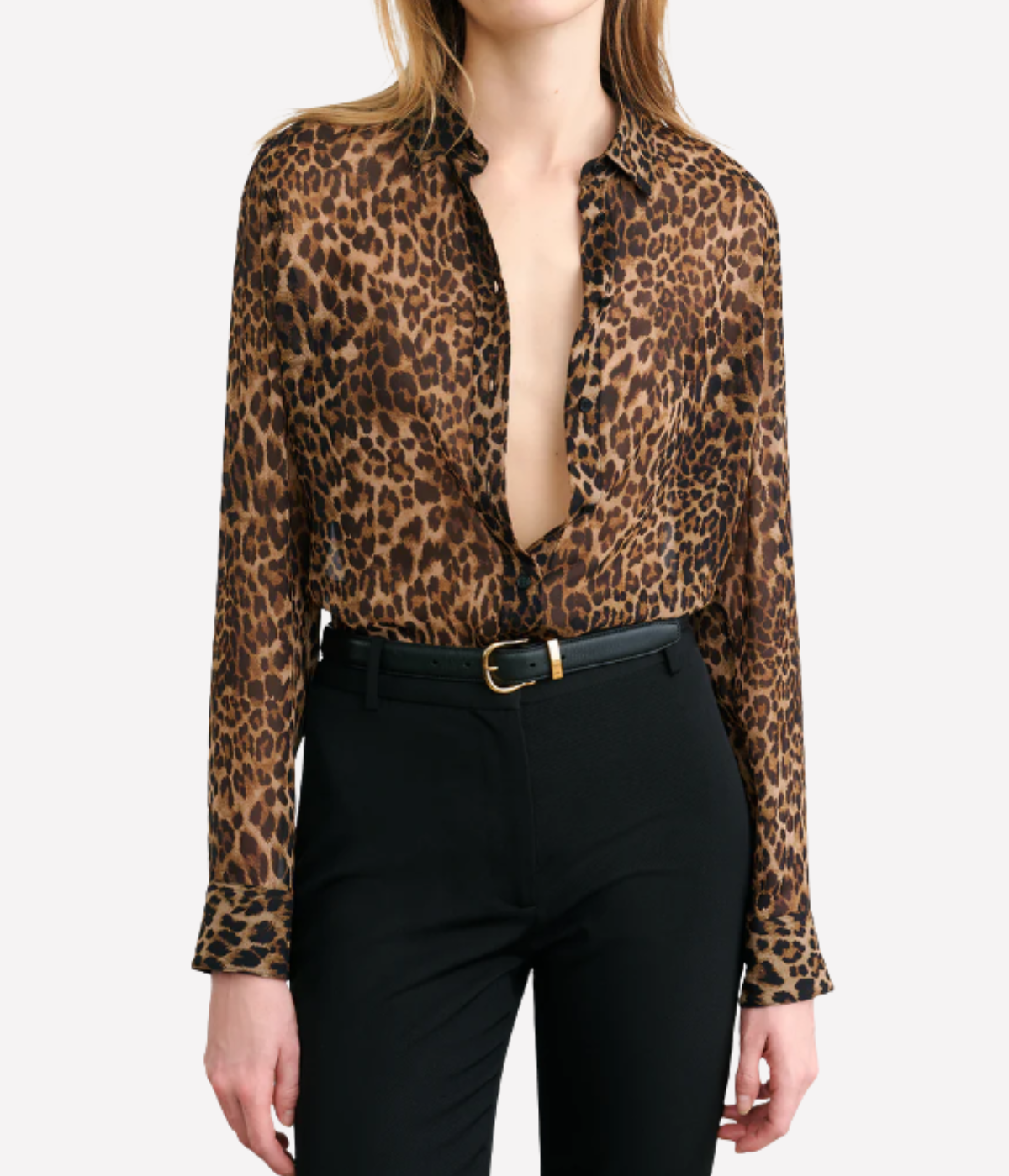 Gaia Slim Shirt in Vintage Leopard