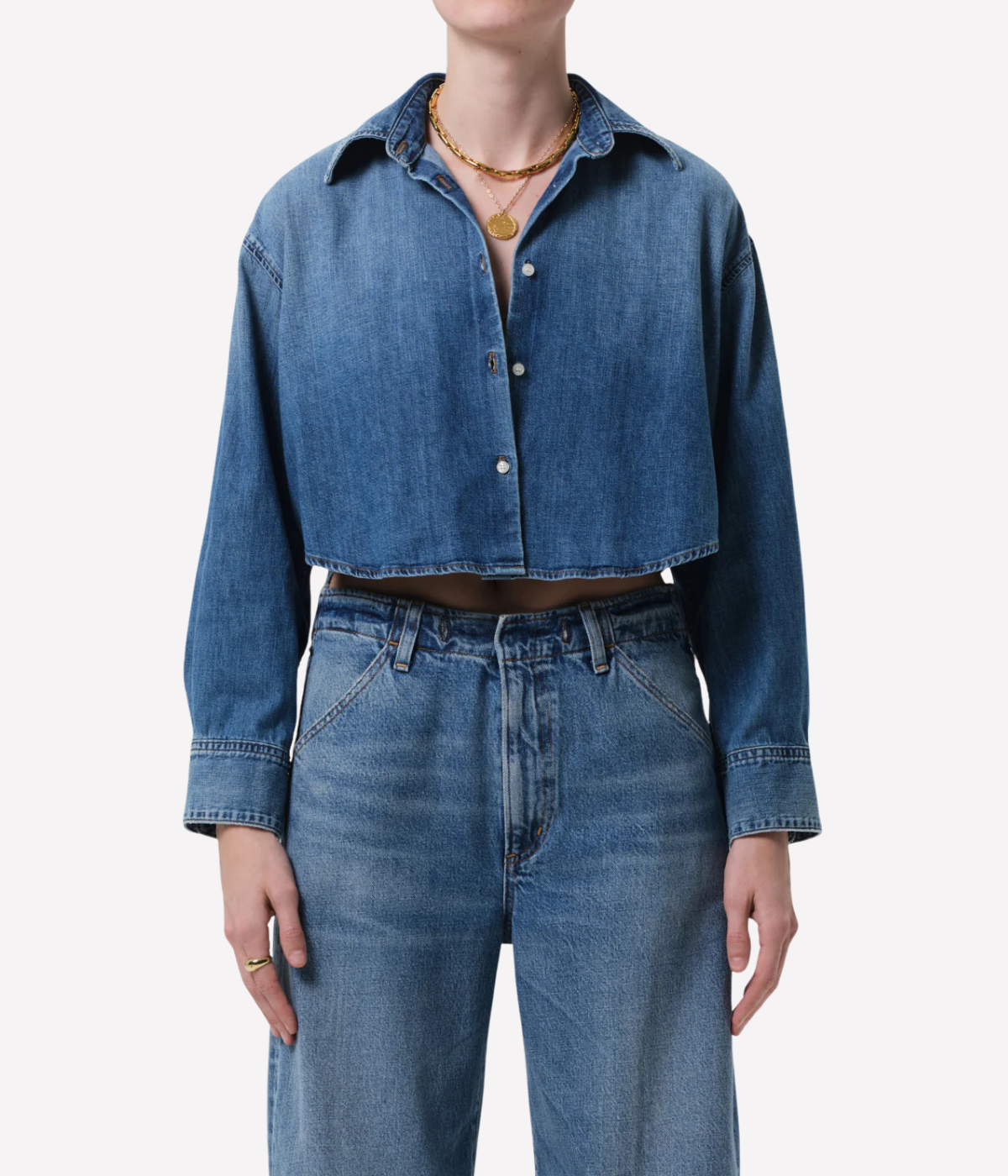 Ana Cropped Shirt in Somerset