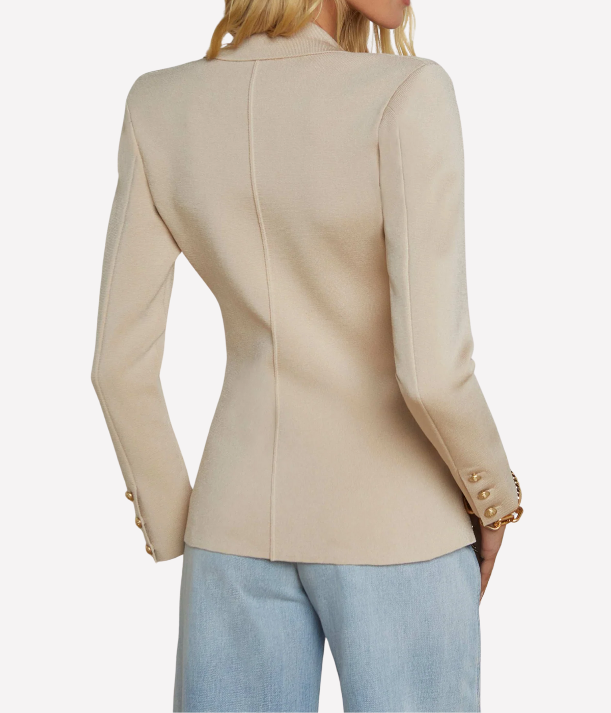 Chamberlain Knit Blazer in Champagne Gold