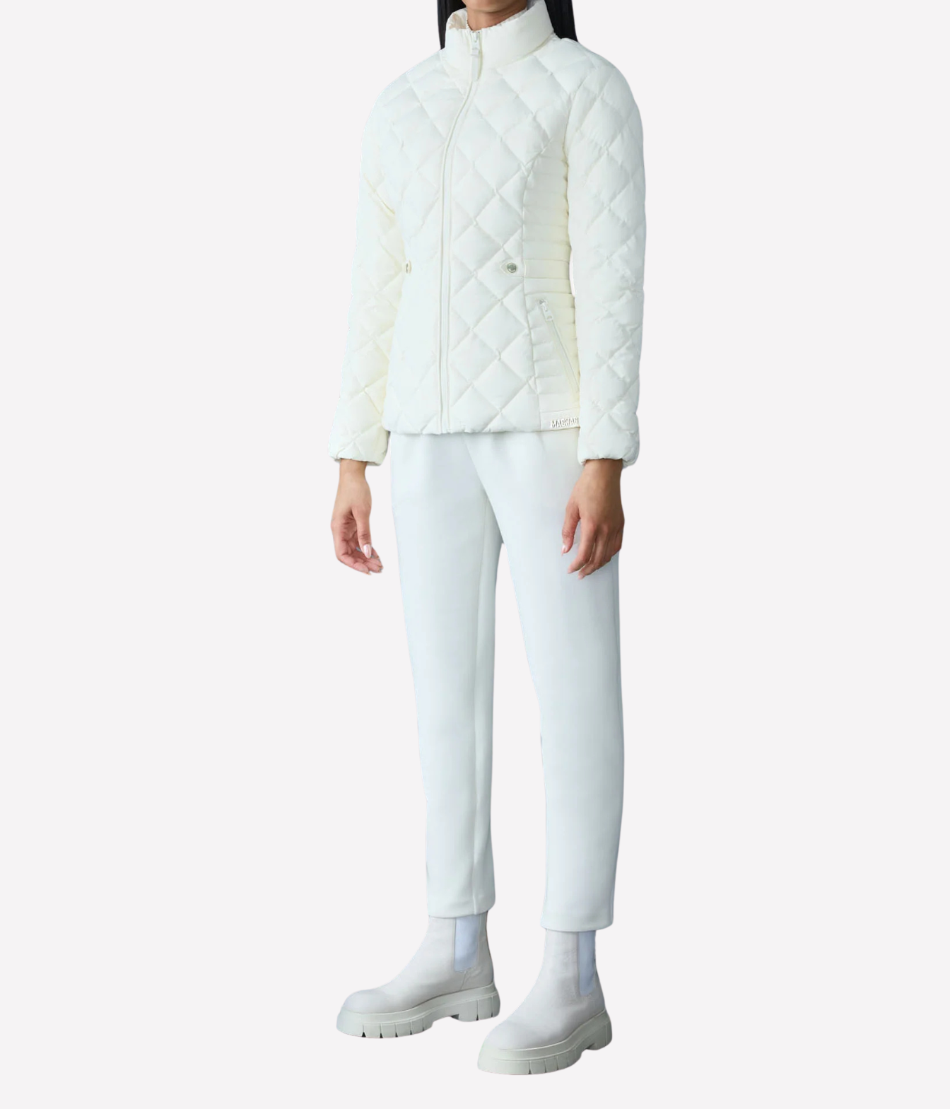 Vik Diamond-Quilted Jacket In Cream